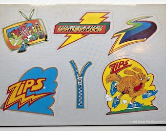 Vintage 1985 Stride Rite Corporation Zips Sneakers Complete Sticker Sheet RARE