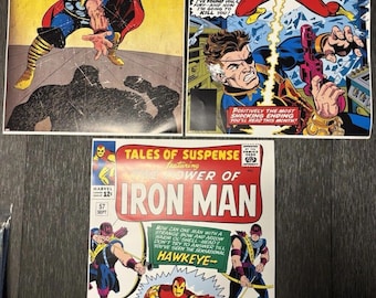 Comic Book Posters Lot Thor Spider-Woman TOS 57 1st Hawkeye 12"x18"