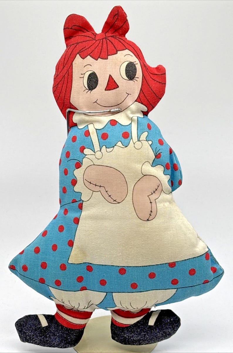 Vintage 1978 Rtagdy Ann Bobbs-Merrill gefüllte Kissen Puppe 10,75 "" Bild 1