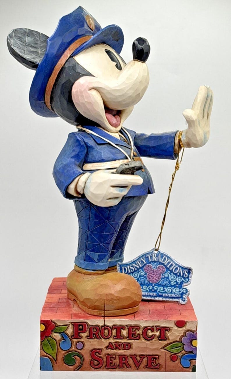 Vtg Jim Shore Disney Mickey Mouse Policeman "Protect and Serve" Figurine 8.5" image 2