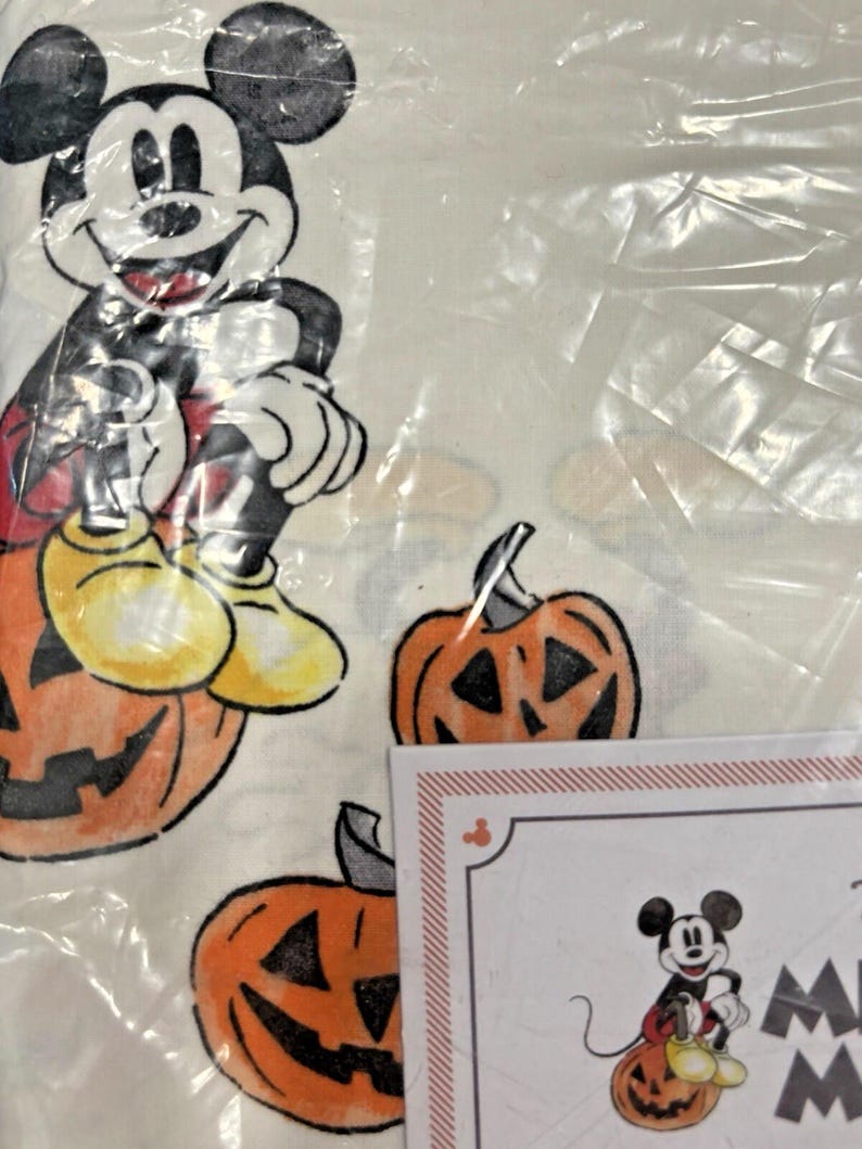 Mickey Mouse Queen Size Organic Sheet Set Halloween Theme Brand New Pottery Barn image 3