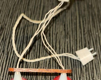 Vintage Lundby Dollhouse Lighting Red Track Ceiling Lighting Untested 1970's HTF