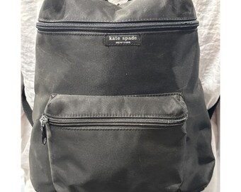Vintage Kate Spade Black Nylon Backpack | Minimalist 