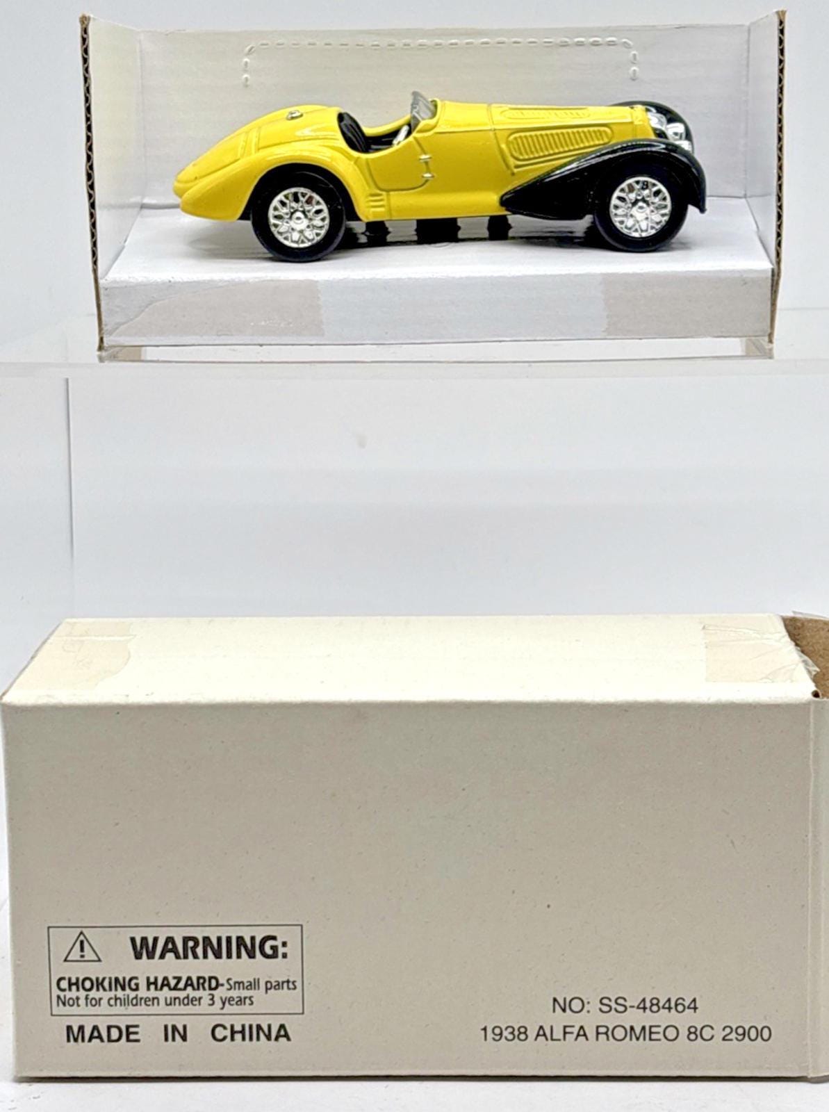 New Ray 1938 Alfa Romeo 8C 2900 Diecast Car in Original Box Canary