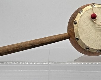 Vintage Mexican Spinning Drum Monkey Drum Souvenir of Acapulco