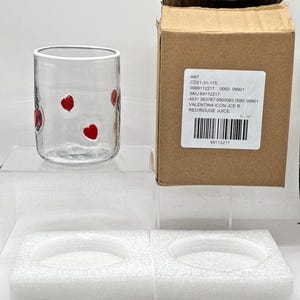 Anthropologie Valentina Icon Juice Glass Red Rouge Heart Design in Box image 2