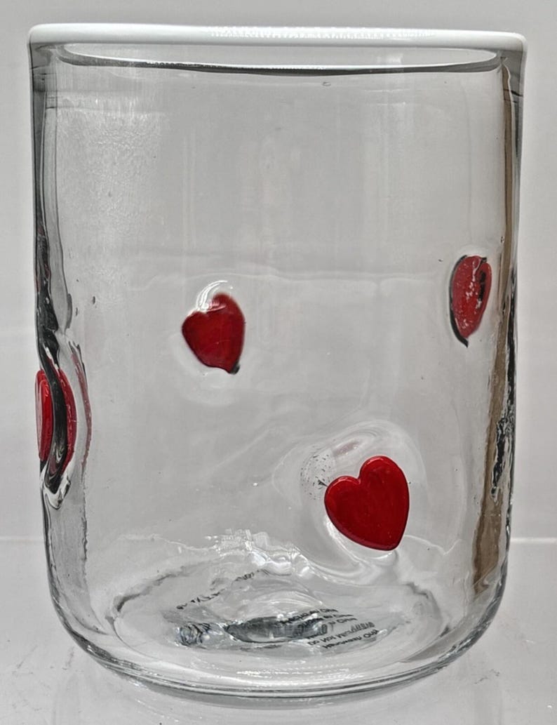 Anthropologie Valentina Icon Juice Glass Red Rouge Heart Design in Box image 1