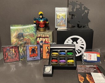 Marvel Avengers Memorabilia Captain Marvel Bust, Bookend, Infinity Stones MORE!!