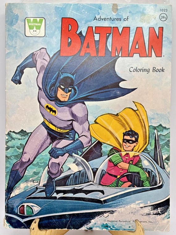 洋書 THE BATMAN ADVENTURES Coloring Book Vintage 1966 Adventures of Batman Coloring Book Whitman NPP READ