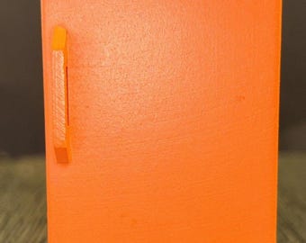 Vintage Lundby Dollhouse Furniture Orange Kitchen Refrigerator  1970's