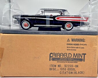 Fairfield Mint Road Legends 1958 Ford Edsel Citation en métal moulé sous pression avec boîte et support