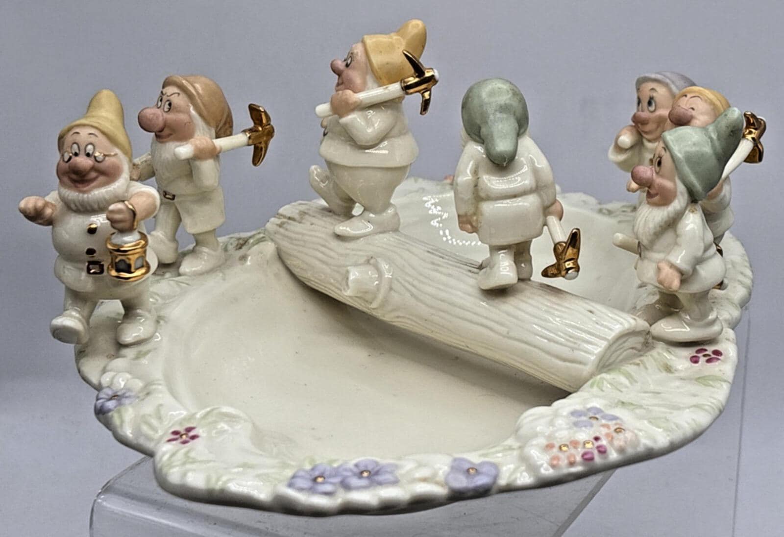 Vintage Wlat Disney Showcase Porcelain Lenox Heigh Ho Candy Dish