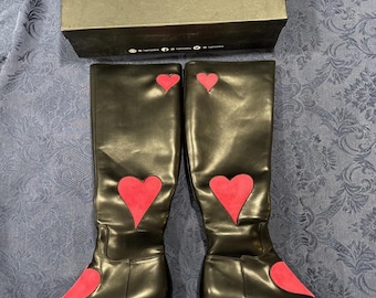 Lamoda Ladies Glass Heart Black Boots Size 9 New in Original Box