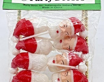 Vintage Party Hour Decors Santa Toothpicks Plastic MIP #92-805