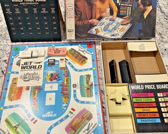 Vintage 1975 Jet World Travel and Trade Board Game Complete Milton Bradley