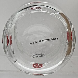Anthropologie Icon Juice Glass Winged Hearts Design Valentine's Day in Box image 3