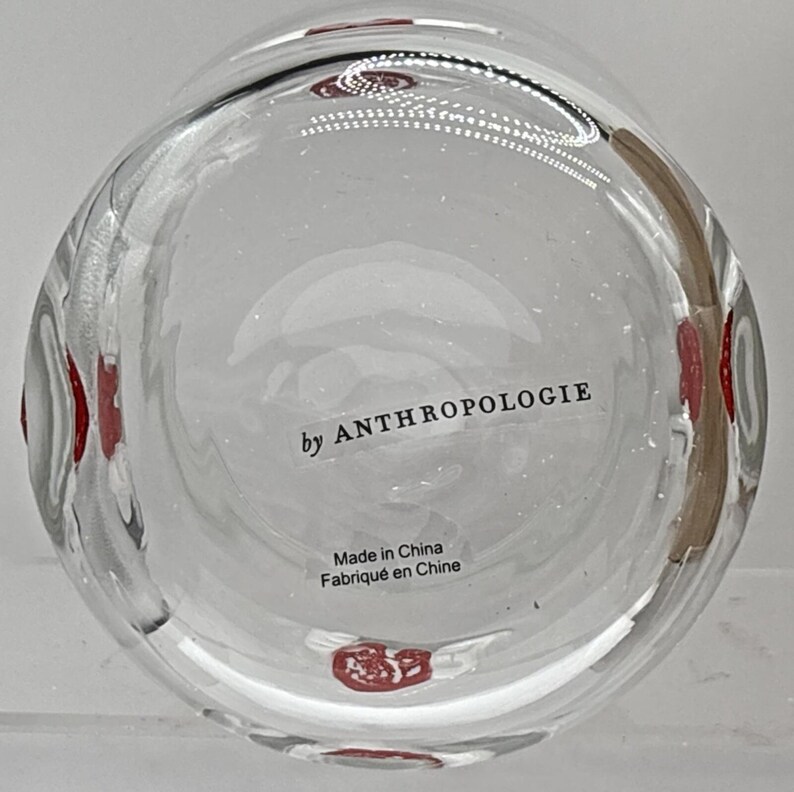 Anthropologie Icon Juice Glass Winged Hearts Design Valentine's Day in Box image 3
