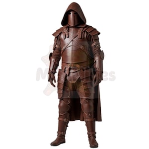 Medieval Knight Leather Armor with Cloak | Full Warrior Costume for LARP & Cosplay