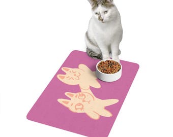Cat Food Mat, Non-Slip Polyester Pet Feeding Station