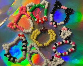 Llavero pulsera Kandi de Sanrio, Hello Kitty, My Melody