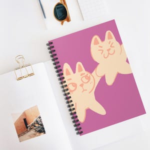 Cute Cat Spiral Notebook for Students, Cute Notebook for Journaling, School Supplies, Gift for Cat Lovers, Aesthetic Stationery