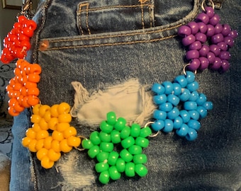 Cadena para cinturón/bolso/monedero con estrella Kandi arcoíris personalizada