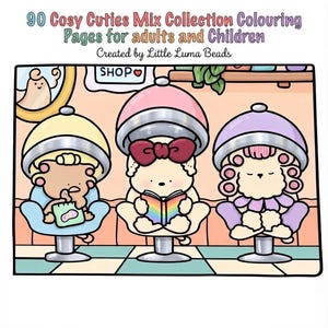 90 Cosy Cuties mix Collection pdf digital download colouring pages
