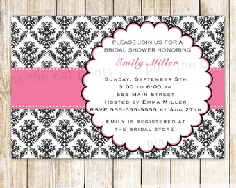 damask invitation etsy