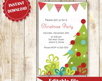 christmas invites etsy christmas inviation
