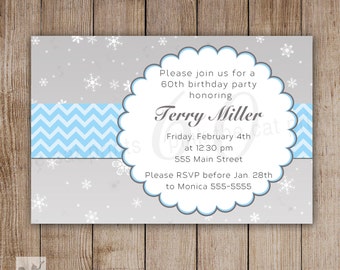 Snowflake Invitation Etsy