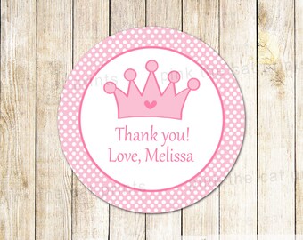 Princess label princess sticker princess birthday pink | Etsy