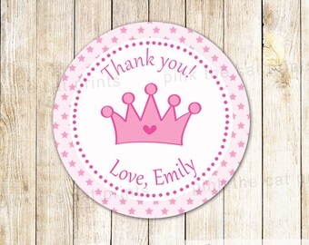 Princess label princess sticker princess birthday pink | Etsy