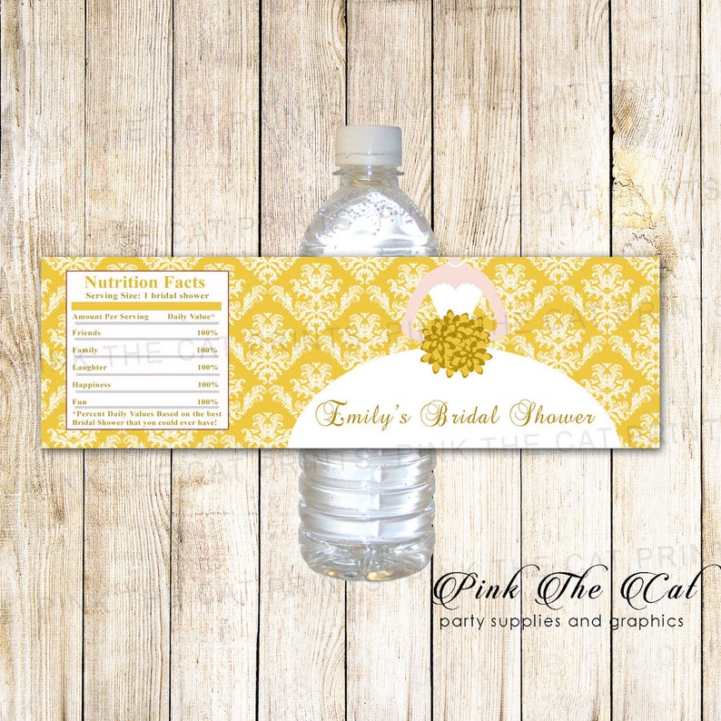 Bridal Shower Water Bottle Labels Personalised Wedding Items - Etsy