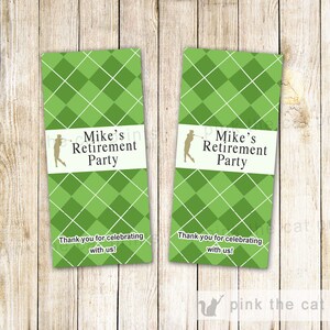 Golf Mini Candy Label Wrapper Retirement Party Adult Birthday Any Age Personalized Printable File Green Gold Party Favor Ideas