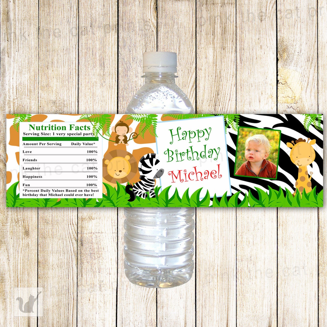 50 étiquettes Autocollantes 'Happy Birthday' Pour Bouteilles - Motif Feuilles Vertes - Dimensions 20x6 Cm - Pour Fêtes, Anniversaires, événements - 9