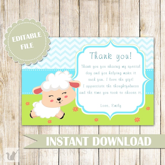 Thank You Favor Sign Printable Lamb Baby Shower Decorations, 40% OFF