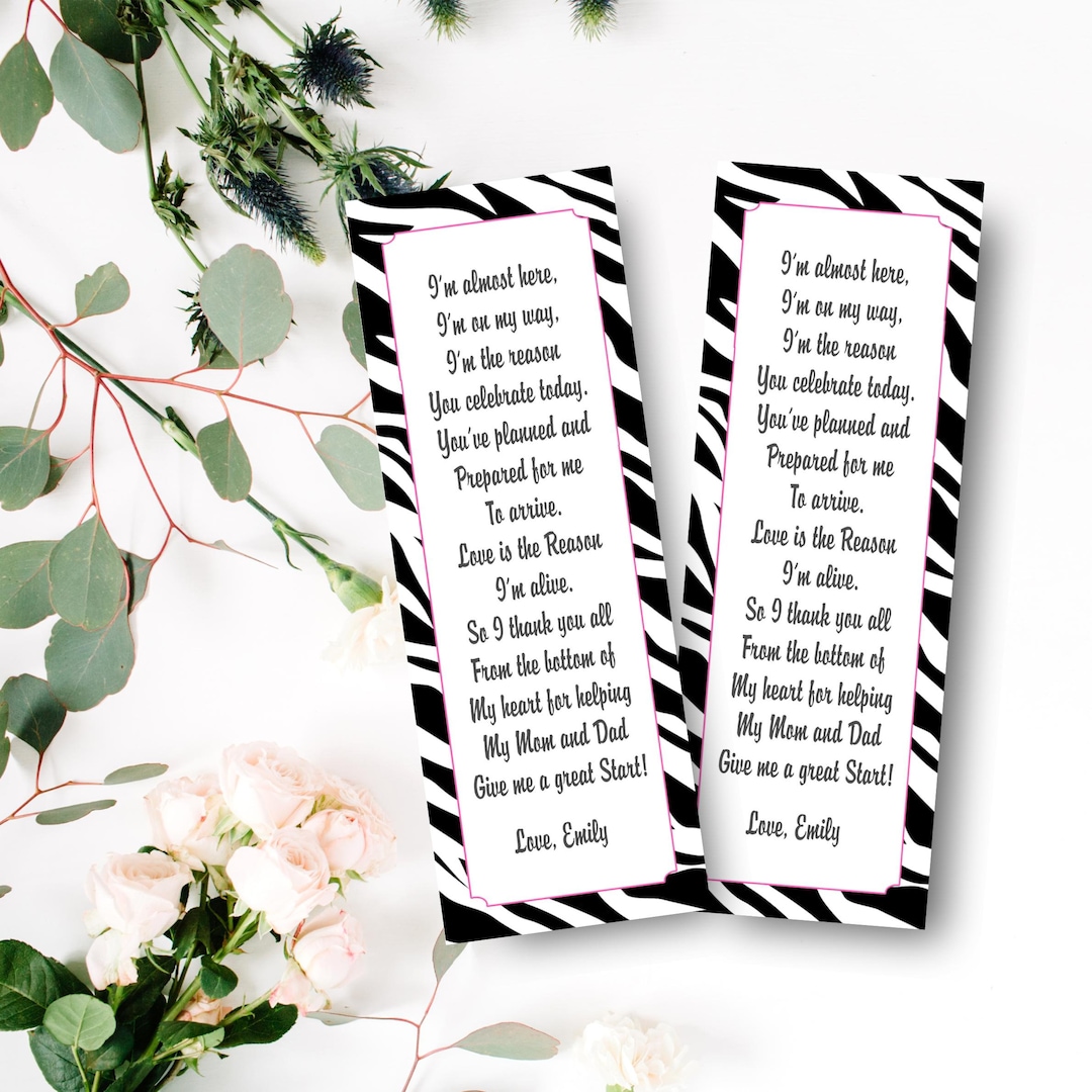 Zebra-Babyparty-Lesezeichen für Babyparty- oder Babyparty, printable und  bearbeitbare Datei mit Tierdruck - Etsy Österreich, image size:1080x1080