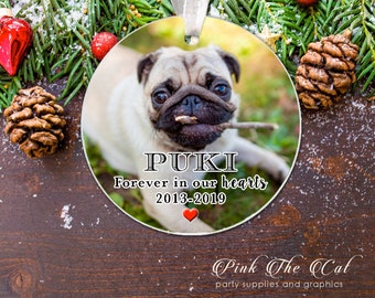 Personalized Christmas Pet Memorial Ornament, In Memory of Pet Christmas Tree Ornament, Christmas Ornament With Photo Christmas Decoration