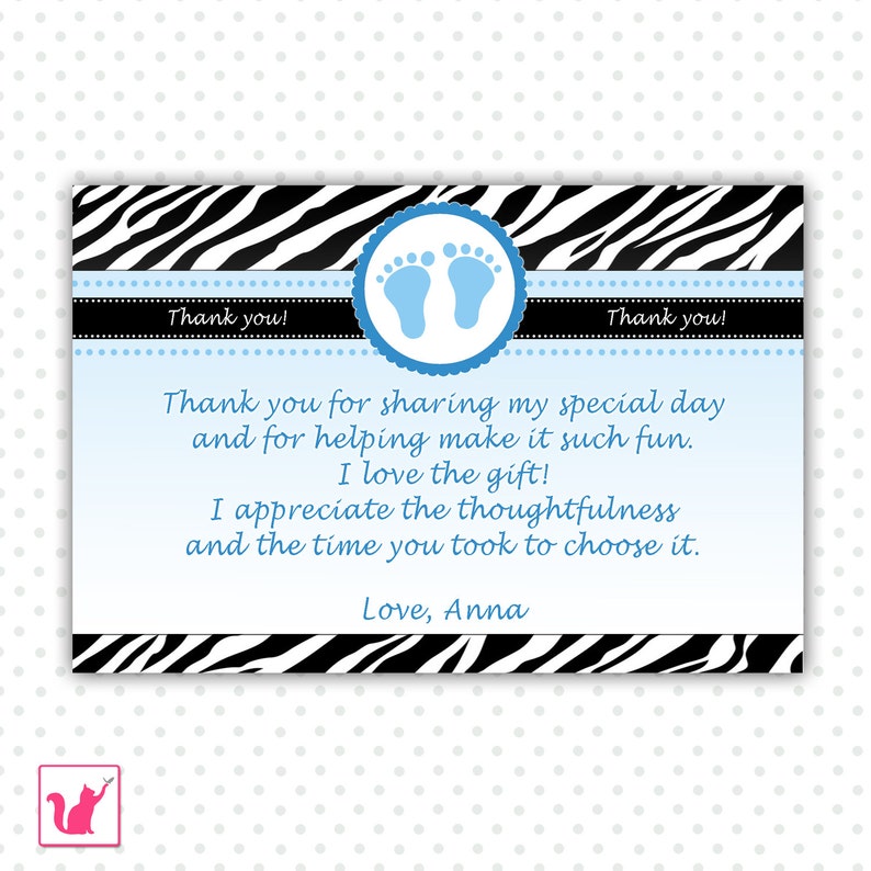 Printable Personalized Baby Shower Thank You Card Note ...