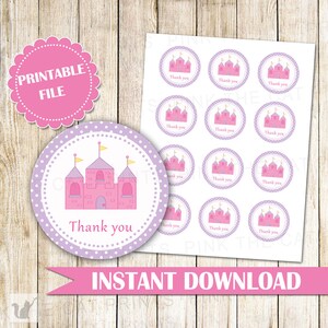 Princess Labels - Princess Tags - Purple Pink Princess Labels Princess Stickers - Princess Birthday Party Baby Girl Shower INSTANT DOWNLOAD