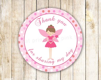 Fairy Labels - Birthday Baby Girl Shower Pink Pixie Decoration Gift Favor Tags Printable INSTANT DOWNLOAD