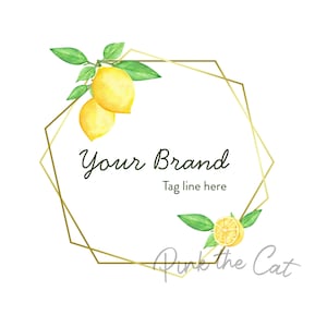 Lemon logo for your online shop or website business, boutique logo, citrus handmade business shop logo, boutique logo, premade logo
