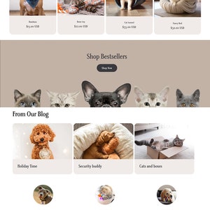 Beige pastel colors pet store, puppy breeding shopify theme customization, custom website design, have your own shop online website today image 2