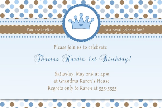 downloadable royal prince birthday invitation template free