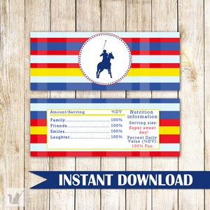 Polo Candy Bar Label - Baby Shower Candy Bar Label Baby Boy Shower Candy Wrapper Printable Candy Label INSTANT DOWNLOAD