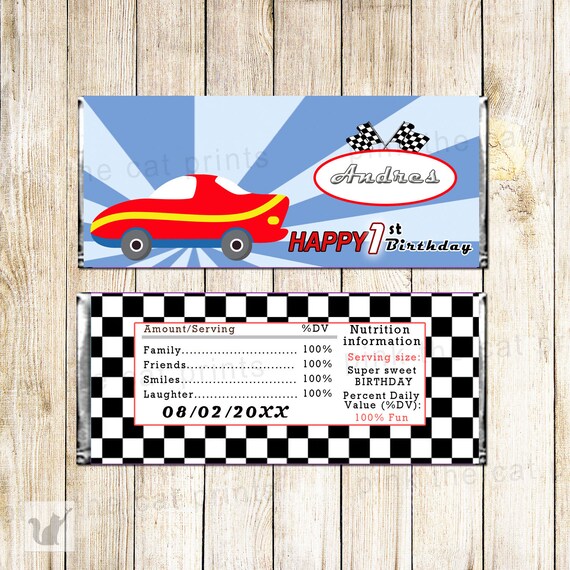 Car Candy Bar Wrapper Car Candy Bar Label Car Theme Party Car Etsy