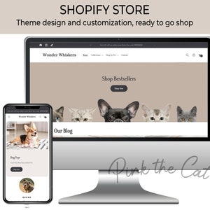 Beige pastel colors pet store, puppy breeding shopify theme customization, custom website design, have your own shop online website today image 3