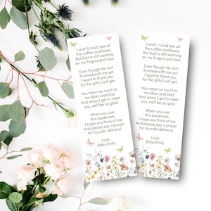 30 gedrukte bladwijzer voor babymeisje douche gepersonaliseerde gunsten wilde bloemen vlinders lente thema
