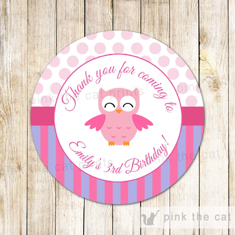 Buho Favor Etiqueta Turquesa Nina Morado Rosa Cumpleanos Etsy