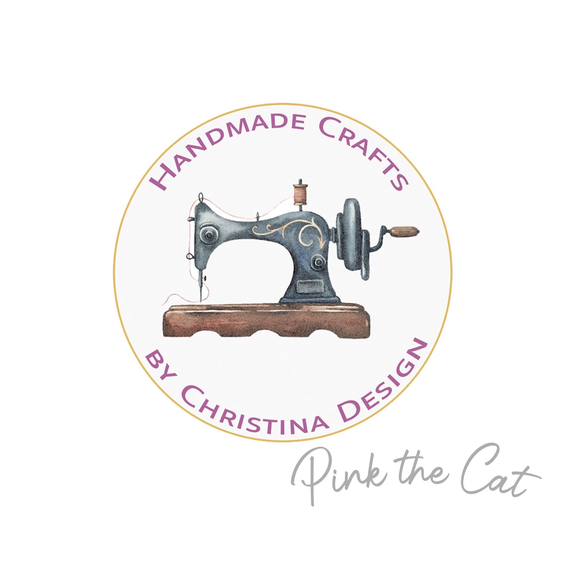 VIntage sewing machine logo sewing machine logo watercolor Etsy